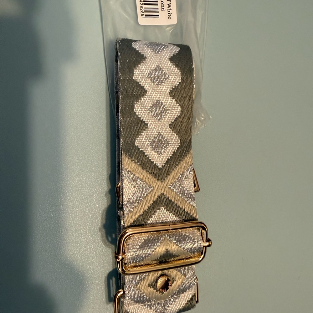 Off-White Geometric Pattern Bag Strap - Gray And … - image 3